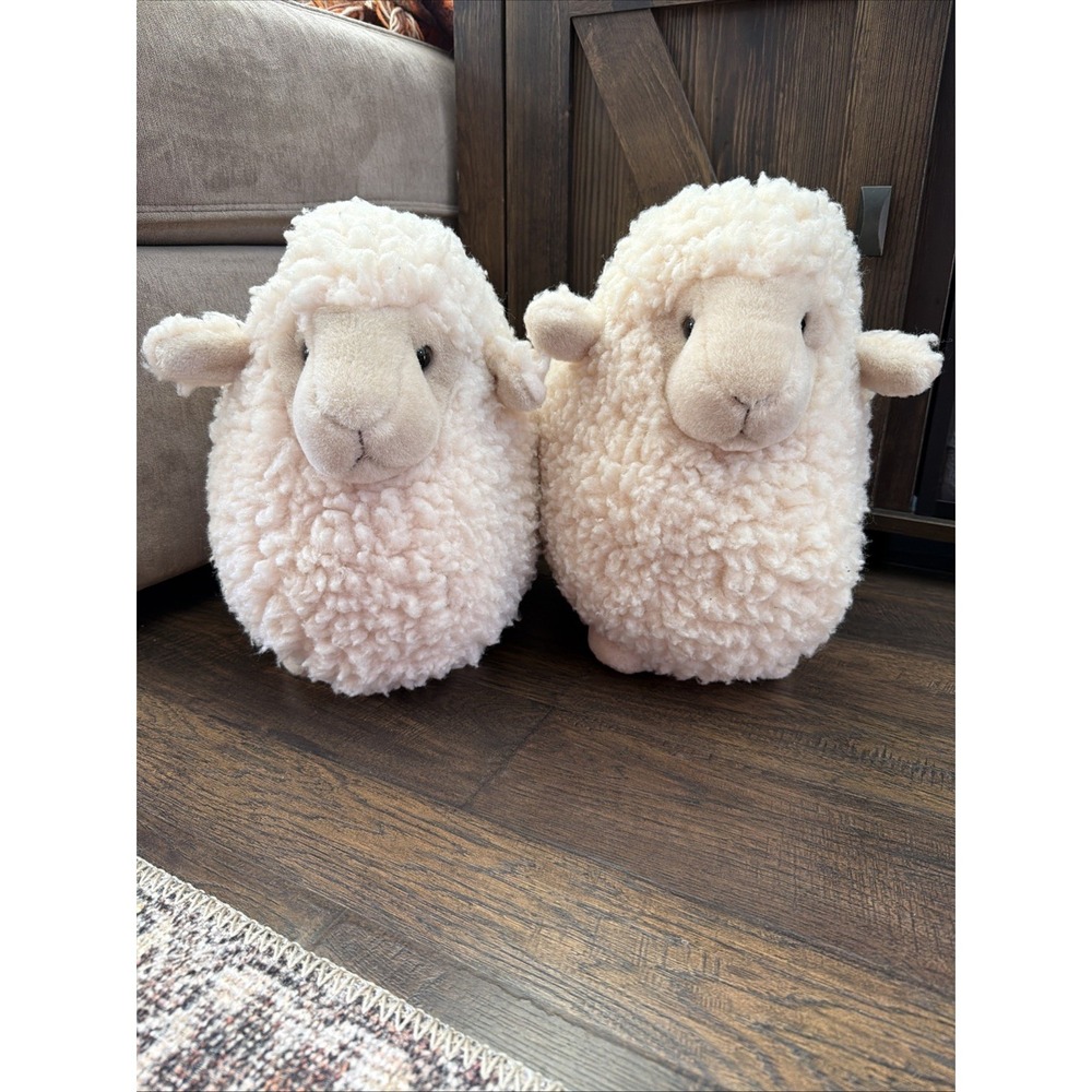 Lot Of 2 Best Made Toys White Sheep Lamb Plush Fluffy Stuffed Animal Target 2009